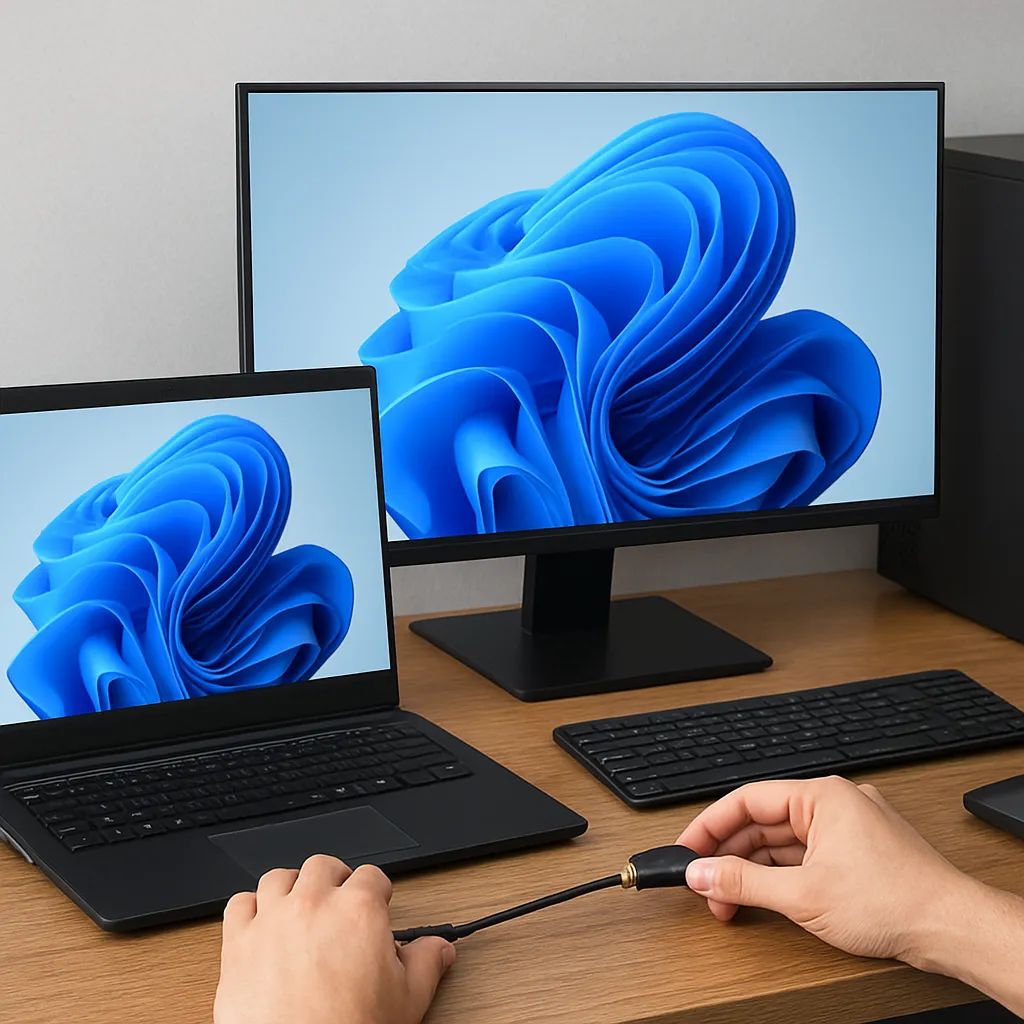 Jak skonfigurować laptopa jako drugi ekran dla PC.